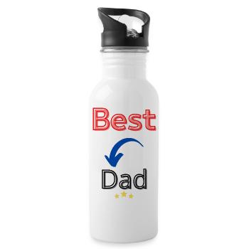 Bester Vater Bester Vater - Trinkflasche mit integriertem Trinkhalm - Weiß - Rechts