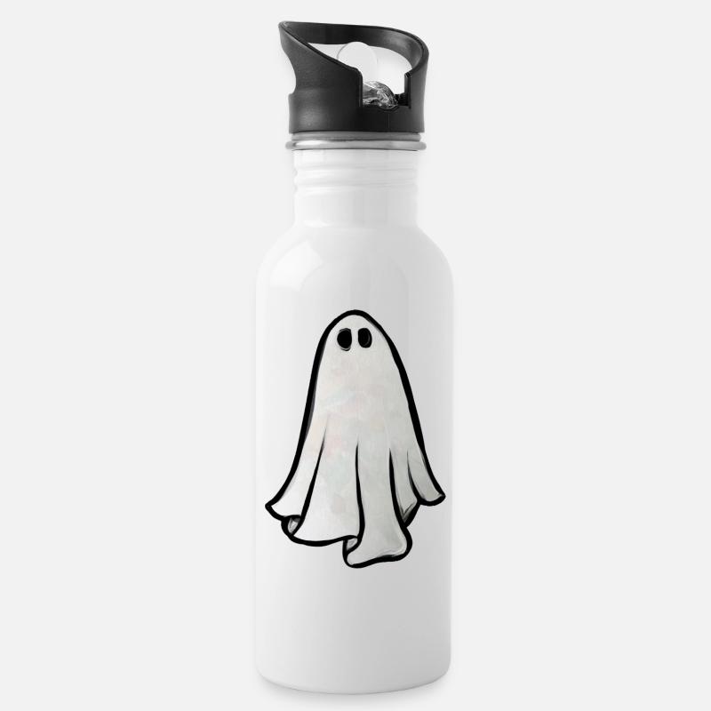 Geist - Trinkflasche mit integriertem Trinkhalm - Weiß
