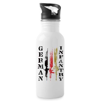 Deutsche Infanterie - Trinkflasche mit integriertem Trinkhalm - Weiß - Rechts