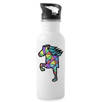 Cool Polygon Horses Icelandic Horses Horse Love - Water bottle with straw - white - Right