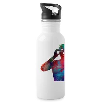 Schwimmersportkunst #swimmer #sport - Trinkflasche mit integriertem Trinkhalm - Weiß - Rechts