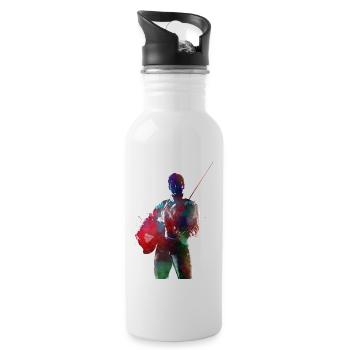 Fechten Sport Kunst #fencing #sport - Trinkflasche mit integriertem Trinkhalm - Weiß - Rechts