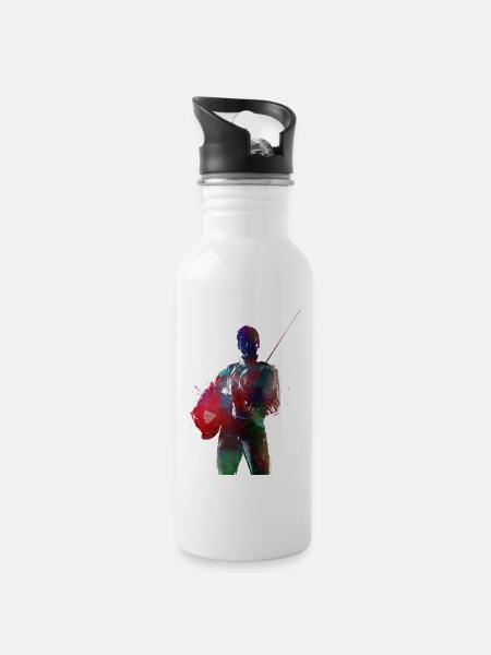 #fencing #sport d’art sportif d’escrime - Gourde avec paille intégrée - blanc