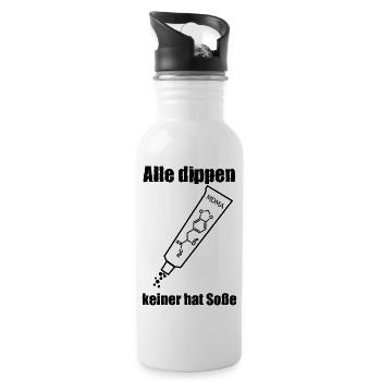 Alle dippen keiner hat Soße - Trinkflasche mit integriertem Trinkhalm - Weiß - Rechts