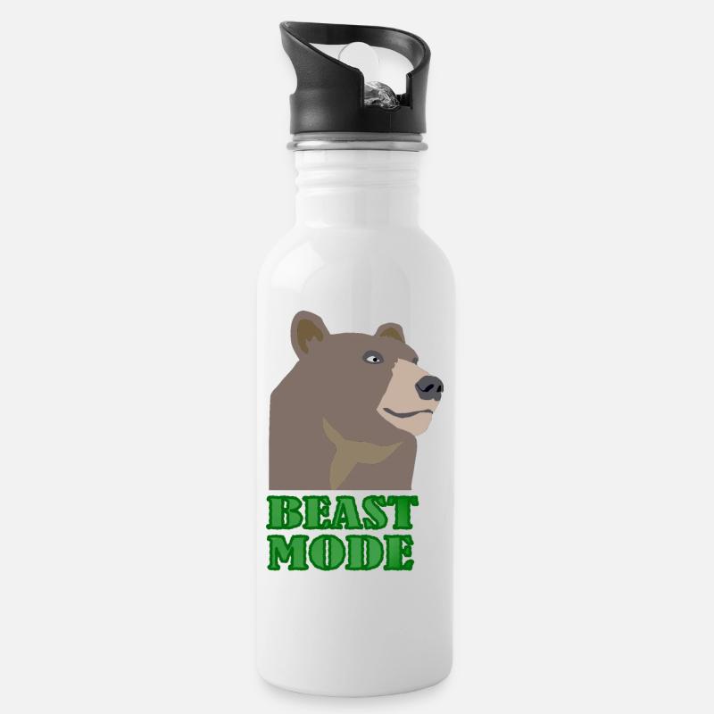 Bear WIDL Beast - Trinkflasche mit integriertem Trinkhalm - Weiß