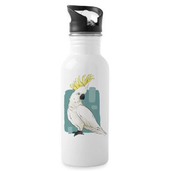 Tolles Kakadu Cockatoo Vogel Volliere Vogelkäfig - Trinkflasche mit integriertem Trinkhalm - Weiß - Rechts