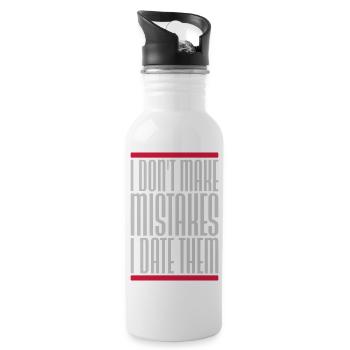 Date Mistakes Zitat Logo - Trinkflasche mit integriertem Trinkhalm - Weiß - Rechts