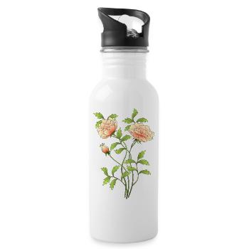 Fleur - Gourde avec paille intégrée - blanc - Droite