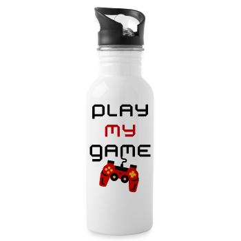 Gaming - Trinkflasche mit integriertem Trinkhalm - Weiß - Rechts