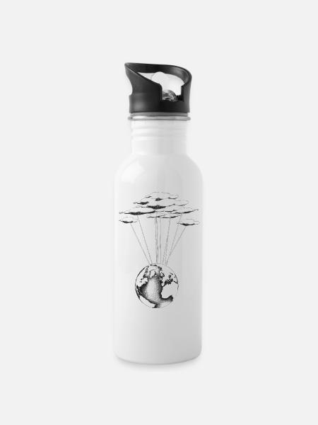 Terre En Ballons Nobles - Water bottle with straw - white