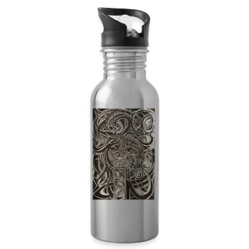 Graffitit Art - Trinkflasche mit integriertem Trinkhalm - Lightsilver - Rechts