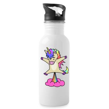 My unicorn drawing - Water bottle with straw - white - Right