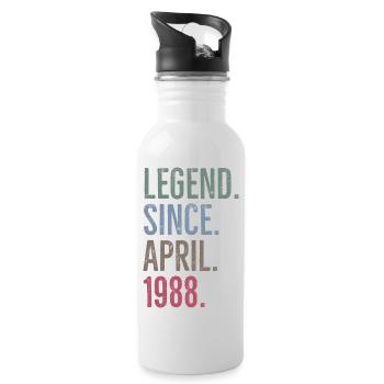 Légende depuis avril 1988 - Gourde avec paille intégrée - blanc - Droite