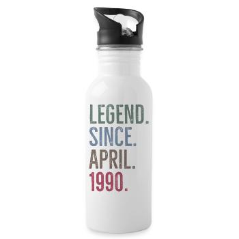 Légende depuis avril 1990 - Gourde avec paille intégrée - blanc - Droite