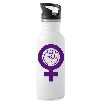 Symbole féministe Droits des femmes Faust - Gourde avec paille intégrée - blanc - Droite