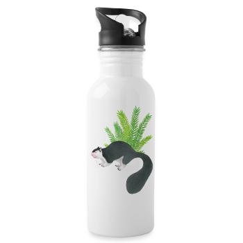 Sri Lanka Riesenhörnchen - Trinkflasche mit integriertem Trinkhalm - Weiß - Rechts