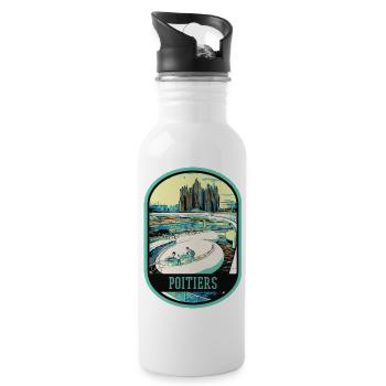 Poitiers France, Futuroscope theme park - Water bottle with straw - white - Right