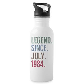 Legende seit Juli 1984 - Trinkflasche mit integriertem Trinkhalm - Weiß - Rechts