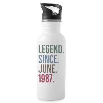 Légende depuis juin 1987 - Gourde avec paille intégrée - blanc - Droite