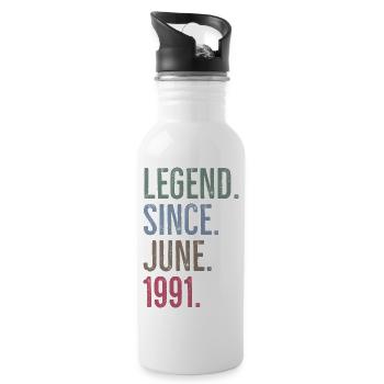 Légende depuis juin 1991 - Gourde avec paille intégrée - blanc - Droite
