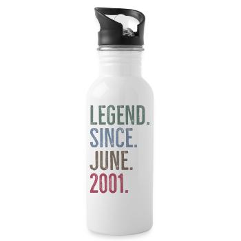 Legende seit Juni 2001 - Trinkflasche mit integriertem Trinkhalm - Weiß - Rechts