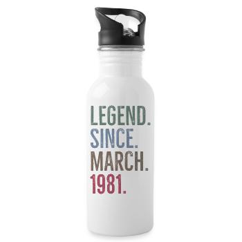 Légende depuis mars 1981 - Gourde avec paille intégrée - blanc - Droite