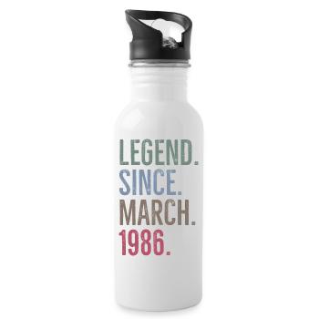 Legende seit März 1986 - Trinkflasche mit integriertem Trinkhalm - Weiß - Rechts