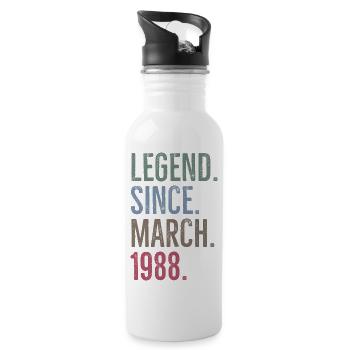 Légende depuis mars 1988 - Gourde avec paille intégrée - blanc - Droite