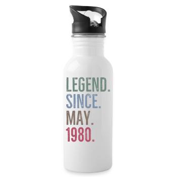 Legende seit Mai 1980 - Trinkflasche mit integriertem Trinkhalm - Weiß - Rechts