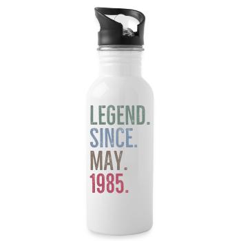 Legende seit Mai 1985 - Trinkflasche mit integriertem Trinkhalm - Weiß - Rechts