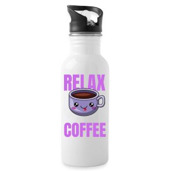 Relaxation Coffee Design - Water bottle with straw - white - Right