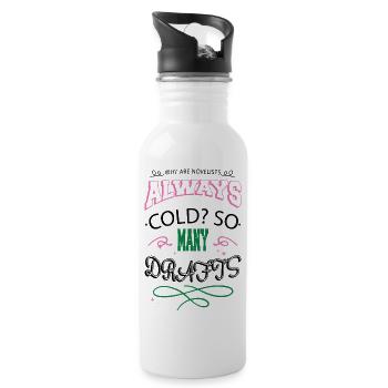 Love Funny Books Lover Book Fan Present Idea - Water bottle with straw - white - Right