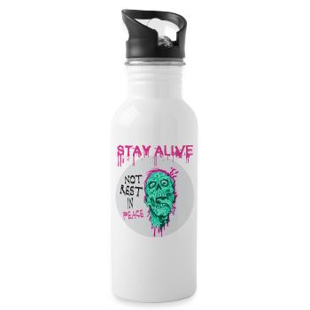 Drôle Halloween Zombie Apocalypse Tshirt / Design - Gourde avec paille intégrée - blanc - Droite