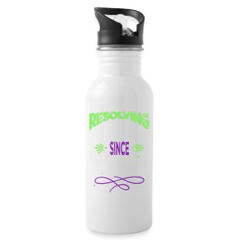 cycling writer literature funny reading happy - Water bottle with straw - white - Right