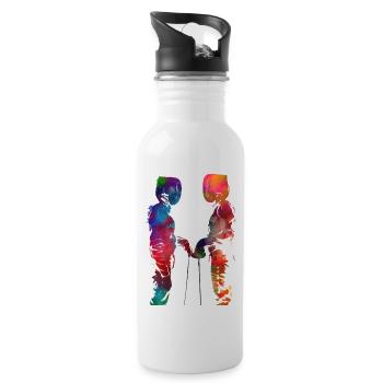 fencing sport art #fencing #sport - Water bottle with straw - white - Right