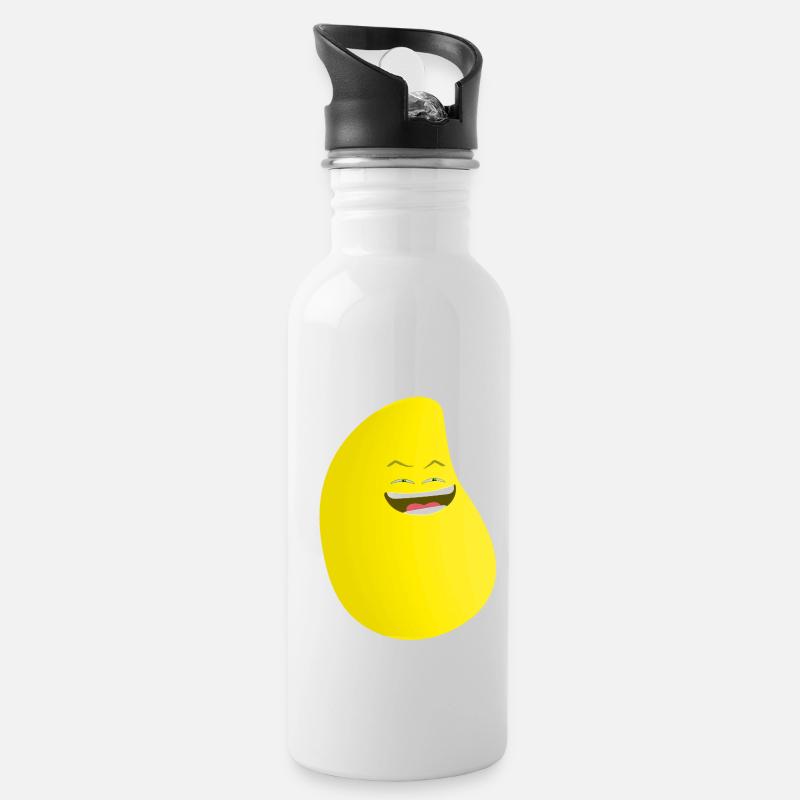 Frecher Griff - Trinkflasche mit integriertem Trinkhalm - Weiß