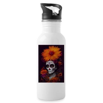 dia de Los muertos - Trinkflasche mit integriertem Trinkhalm - Weiß - Rechts