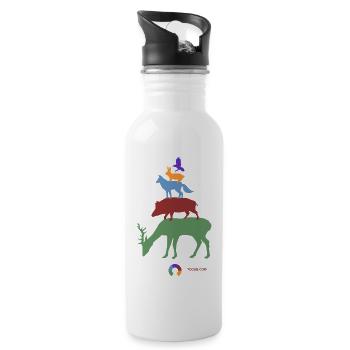 Pyramide ANIMALs Woods - Trinkflasche mit integriertem Trinkhalm - Weiß - Rechts