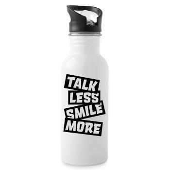 talk less smile more - Water bottle with straw - white - Right