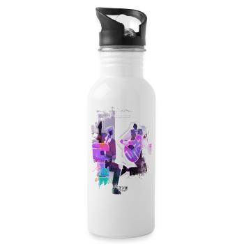 Musik Retro Heavy Metal Hard Rock Punk Vinyl Pop - Trinkflasche mit integriertem Trinkhalm - Weiß - Rechts