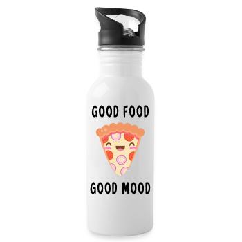 Good food good mood bonne nourriture bonne humeur - Gourde avec paille intégrée - blanc - Droite
