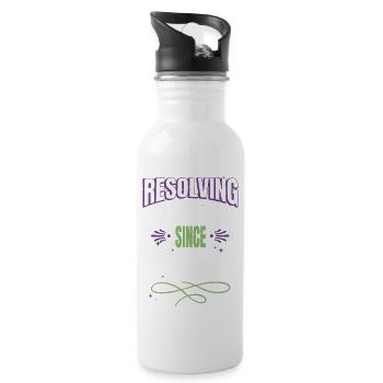 quote article writing school book lover literary - Water bottle with straw - white - Right