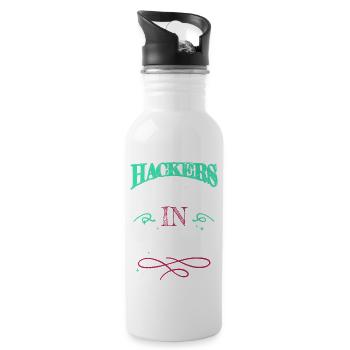 birthday present idea and free wifi hacker fans - Trinkflasche mit integriertem Trinkhalm - Weiß - Rechts