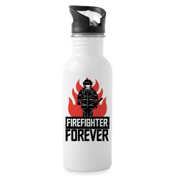 Firefighter Professional Fire Brigade Statement Fire Brigade - Water bottle with straw - white - Right