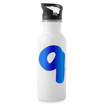 9 ans anniversaire bleu - Gourde avec paille intégrée - blanc - Droite