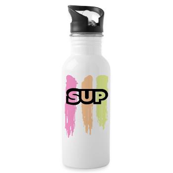 Skateboard SUP Surfing - Water bottle with straw - white - Right