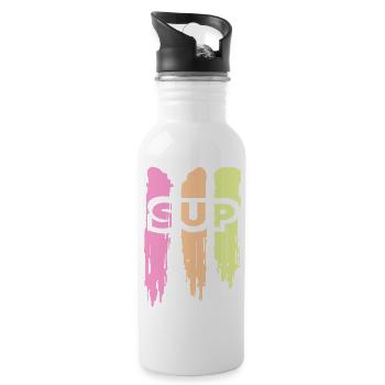 Skateboard SUP Surfing - Water bottle with straw - white - Right