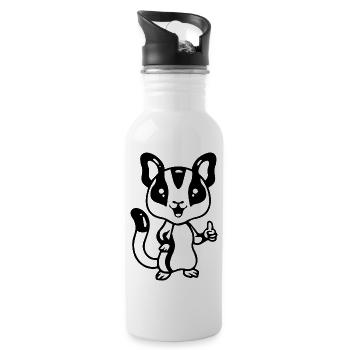 DOG CAT PET - Trinkflasche mit integriertem Trinkhalm - Weiß - Rechts