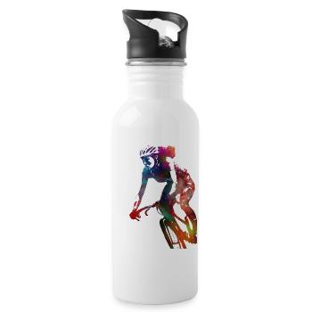 Cycling #cycling #sport #bike - Water bottle with straw - white - Right