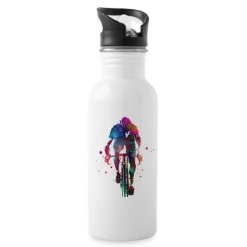 Cycling #cycling #sport #bike - Water bottle with straw - white - Right